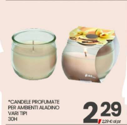 CANDELE PROFUMATE PER AMBIENTI ALADINO