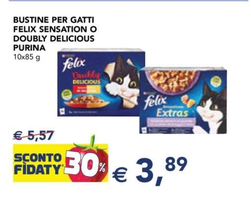 BUSTINE PER GATTI FELIX SENSATION O DOUBLY DELICIOUS PURINA