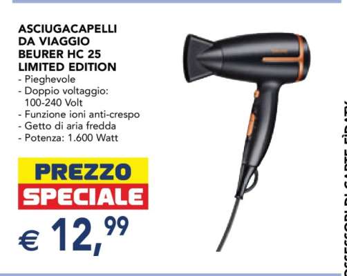 ASCIUGACAPELLI DA VIAGGIO BEURER HC 25 LIMITED EDITION