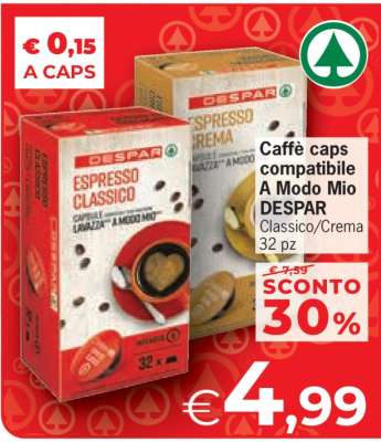 Caffè caps compatibile A modo Mio DESPAR