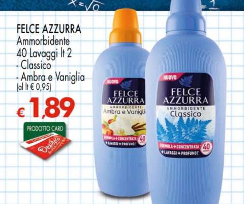 FELCE AZZURRA Ammorbidente 40 Lavaggi lt 2