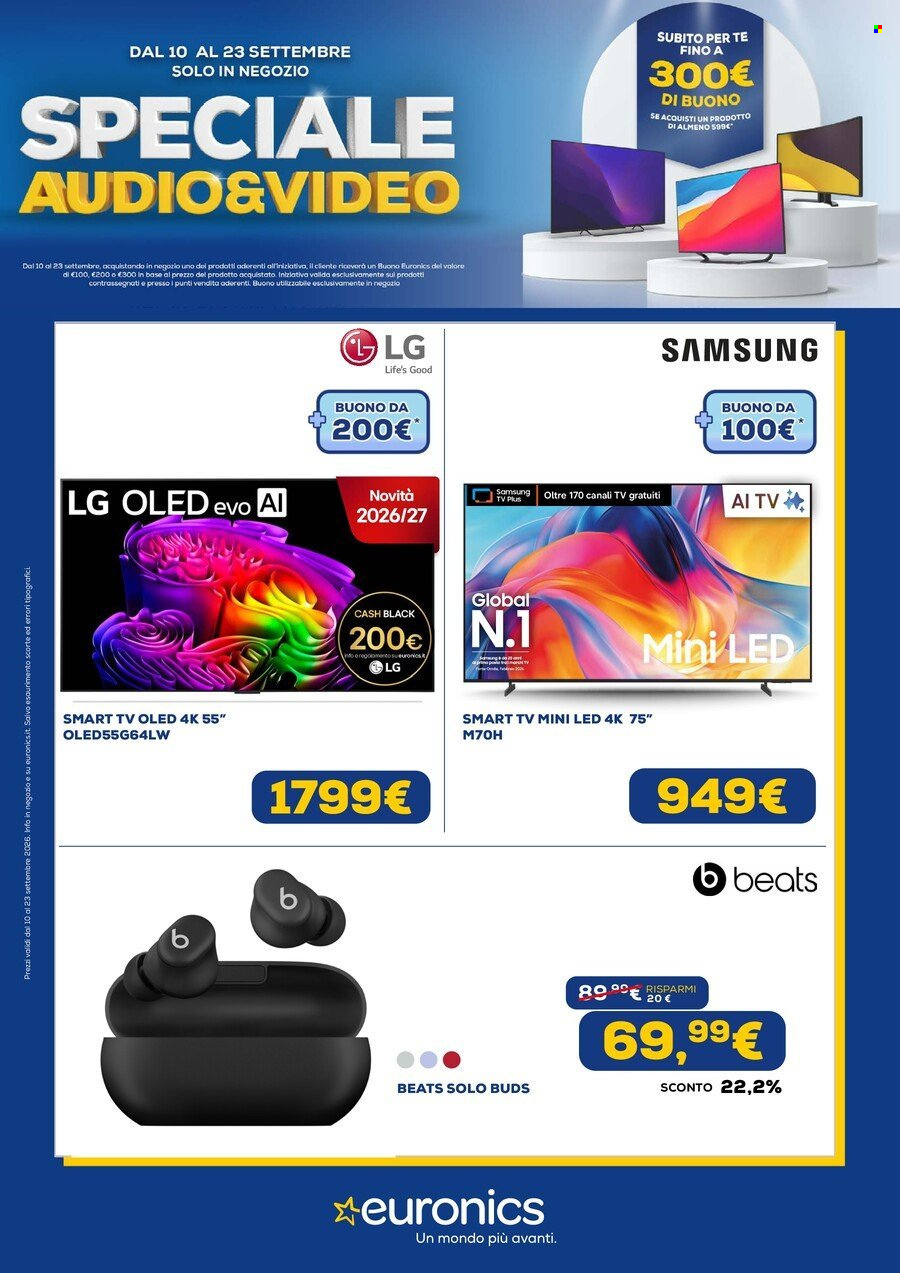 Volantino Euronics - 10/9/2026 - 23/9/2026. Pagina 1