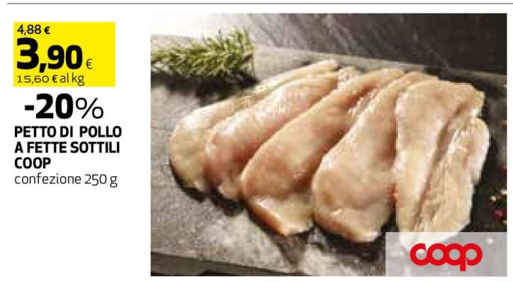 Petto di Pollo a Fette Sottili Coop