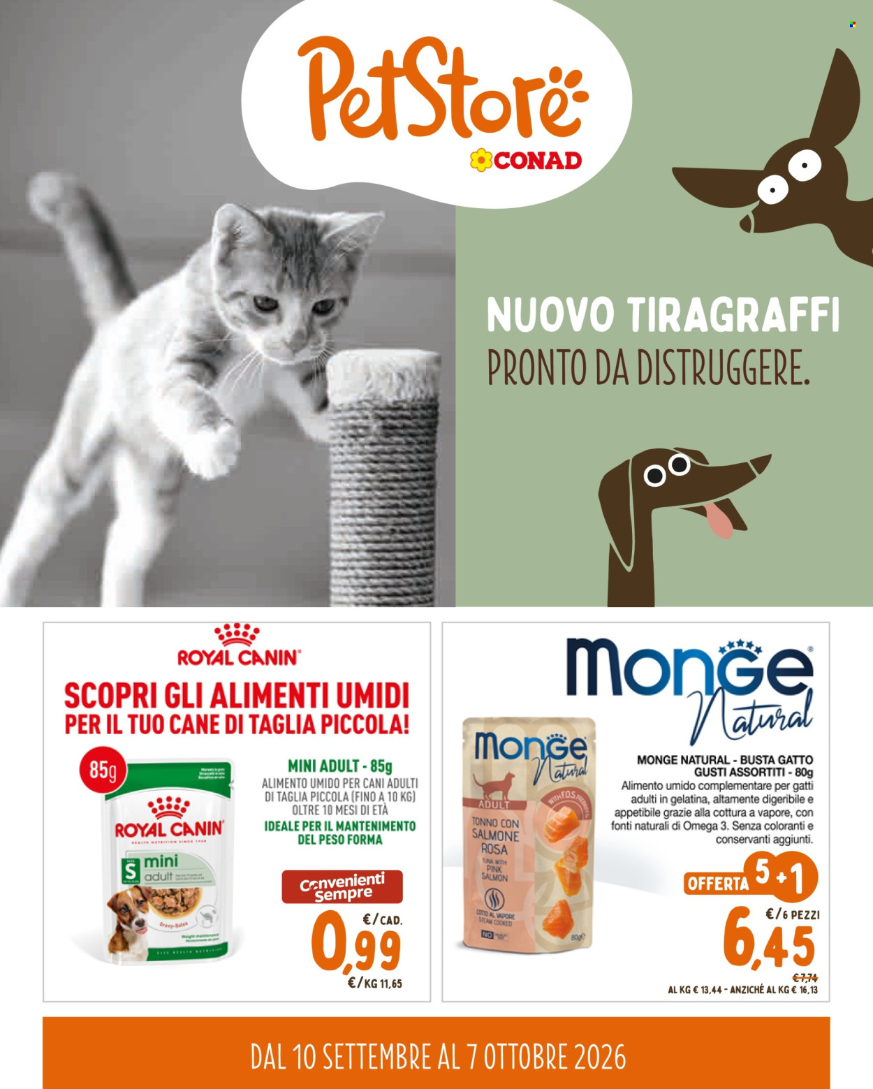 Volantino Pet Store Conad - 10/9/2026 - 7/10/2026. Pagina 1