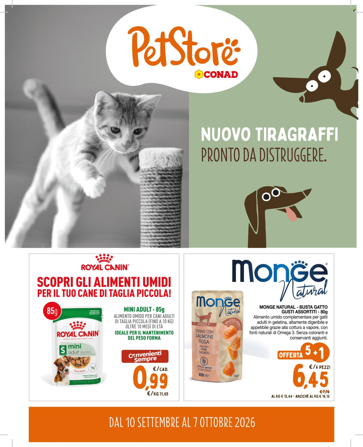 Volantino Pet Store Conad - 10/9/2026 - 7/10/2026. Pagina 1