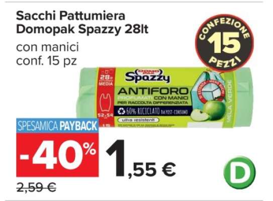 Sacchi Pattumiera Domopak Spazzy 28lt