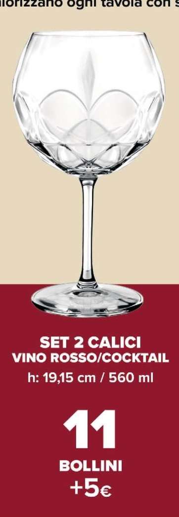 SET 2 CALICI VINO ROSSO/COCKTAIL