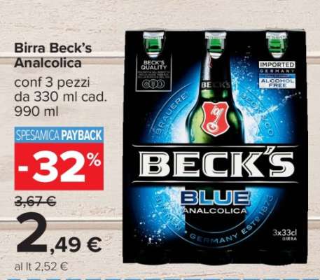 Birra Beck’s Analcolica