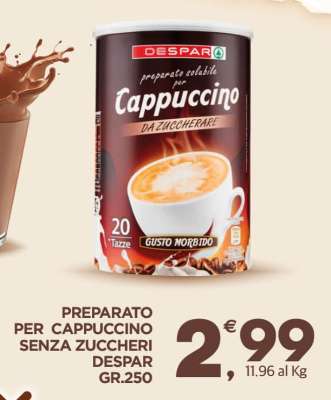 PREPARATO PER CAPPUCCINO SENZA ZUCCHERI DESPAR GR.250