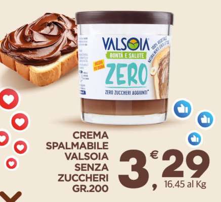 CREMA SPALMABILE VALSOIA SENZA ZUCCHERI GR.200