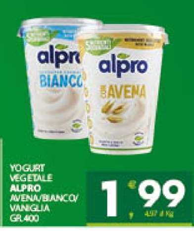 YOĞURT VEGETALE ALPRO AVENA/BIANCO/VANIGLIA