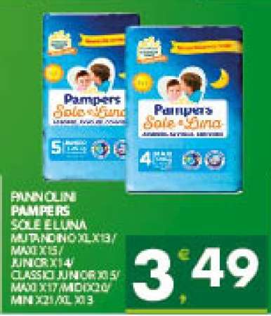 PANNOLINI PAMPERS SOLE E LUNA