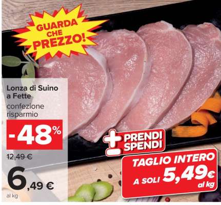 Lonza di Suino a Fette
