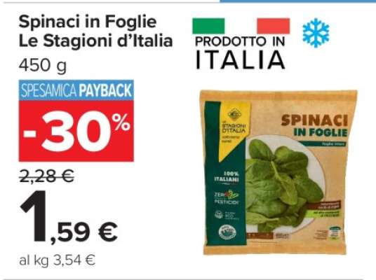 Spinaci in Foglie Le Stagioni d’Italia