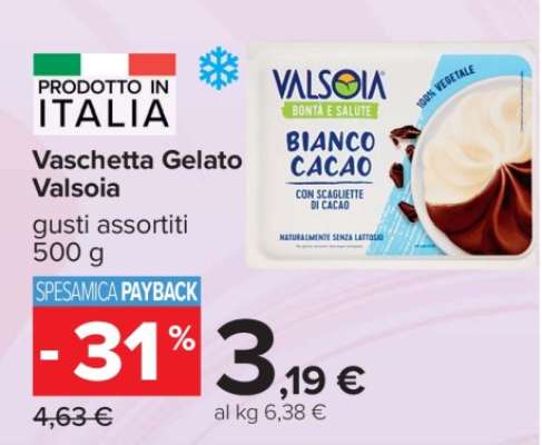 Vaschetta Gelato Valsoia