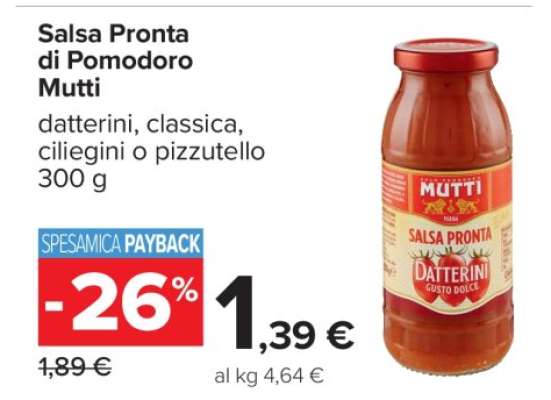 SALSA PRONTA DI POMODORO MUTTI