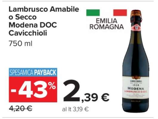 Lambrusco Amabile o Secco Modena DOC Cavicchioli