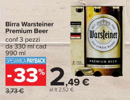Birra Warsteiner Premium Beer