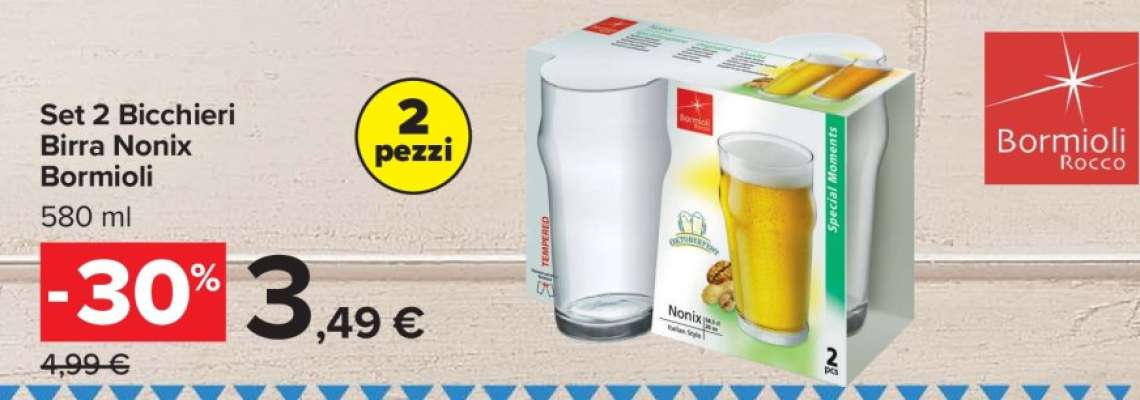Set 2 Bicchieri Birra Nonix Bormioli