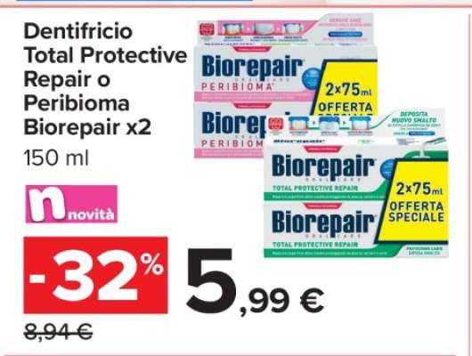 Dentifricio Total Protective Repair o Peribioma Biorepair x2