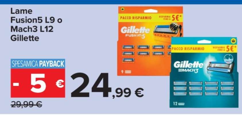 Lame Fusion5 L9 o Mach3 L12 Gillette