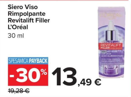 Siero Viso Rimpolpante Revitalift Filler L’Oréal
