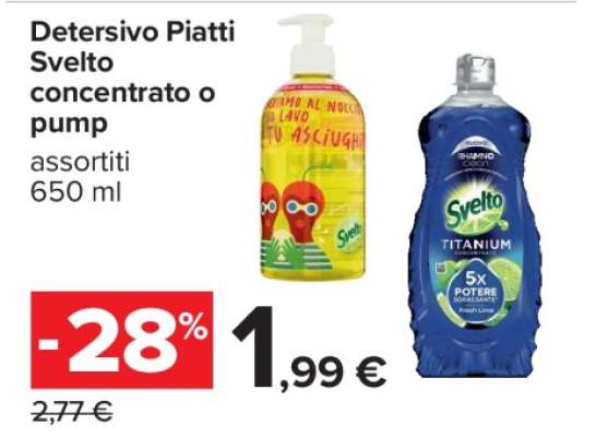 Detersivo Piatti Svelto concentrato o pump