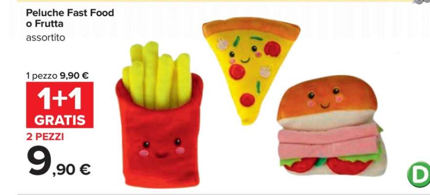 Peluche Fast Food o Frutta