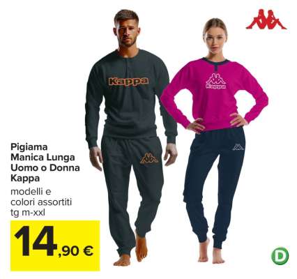Pigiama Manica Lunga Uomo o Donna Kappa
