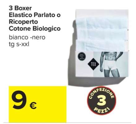 3 Boxer Elastico Parlato o Ricoperto Cotone Biologico