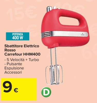 Sbattitore Elettrico Rosso Carrefour HHM400