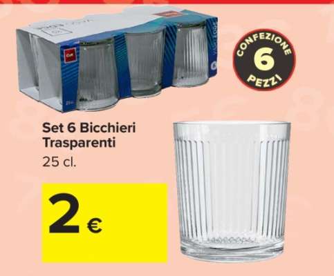 Set 6 bicchieri trasparenti