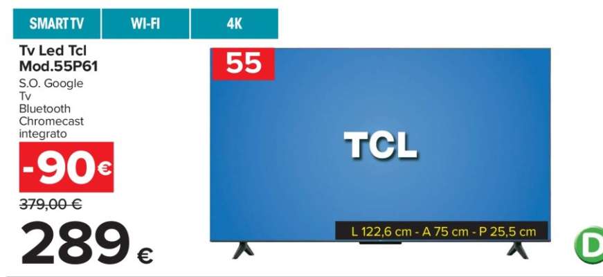 Tv Led Tcl Mod.55P61