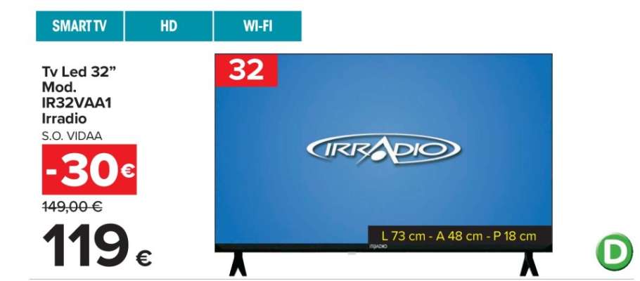 Tv Led 32” Mod. IR32VAA1 Irradio