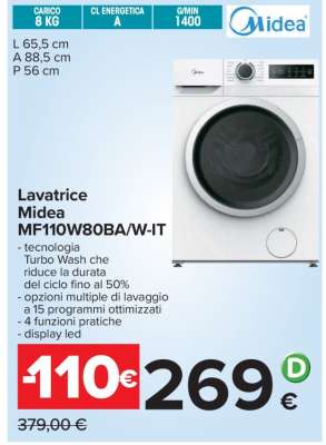 Lavatrice Midea MF110W80BA/W-IT