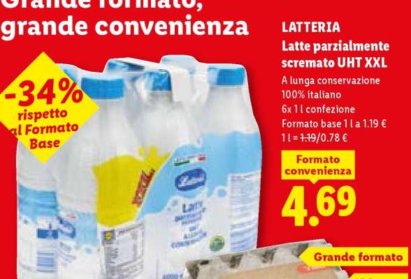 Latteria Latte parzialmente scremato UHT XXL