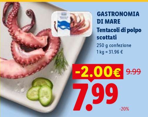 Gastronomia di Mare Tentacoli di polpo scottati