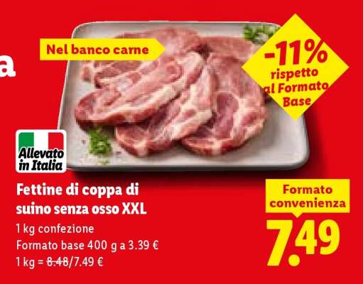 Fettine di coppa di suino senza osso XXL