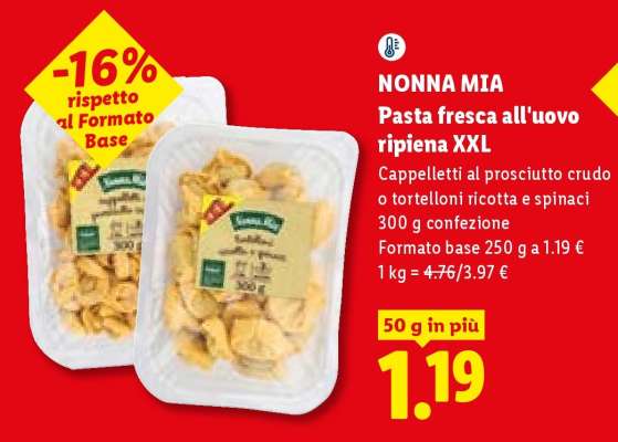 NONNA MIA Pasta fresca all'uovo ripiena XXL