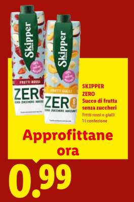 SKIPPER ZERO Succo di frutta senza zuccheri