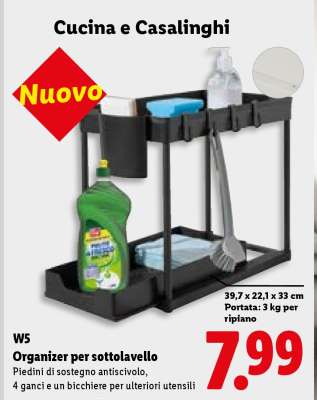 W5 Organizer per sottolavello
