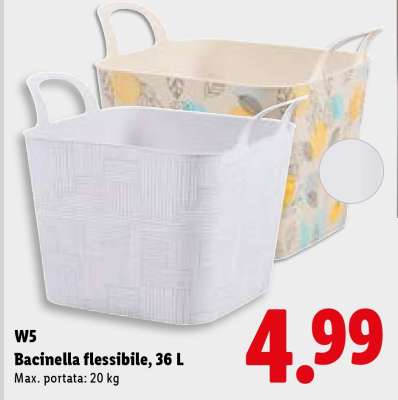 W5 Bacinella flessibile, 36 L