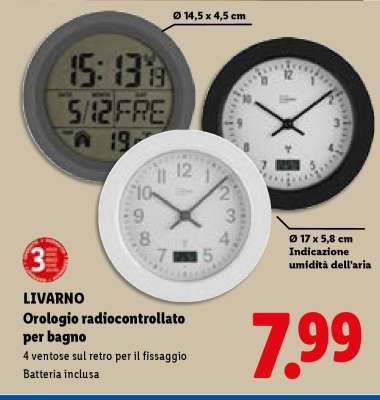 LIVARNO Orologio radiocontrollato per bagno
