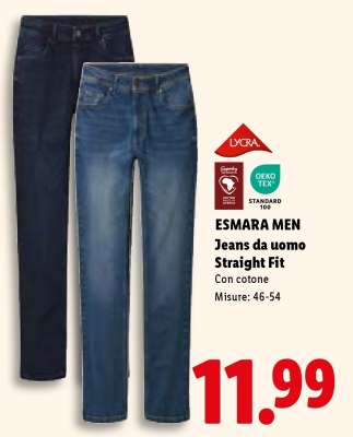 ESMARA MEN Jeans da uomo Straight Fit
