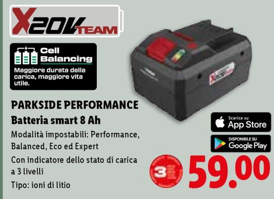 Parkside Performance Batteria smart 8 Ah