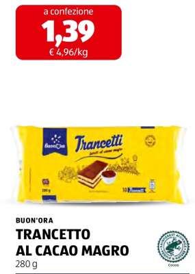 BUON'ORA TRANCETTO AL CACAO MAGRO