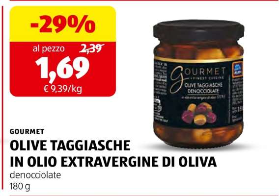GOURMET OLIVE TAGGIASCHE IN OLIO EXTRAVERGINE DI OLIVA