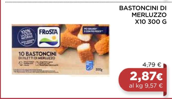 BASTONCINI DI MERLUZZO X10 300 G