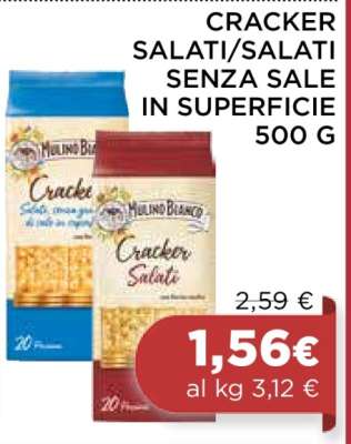 CRACKER SALATI/SALATI SENZA SALE IN SUPERFICIE 500 G