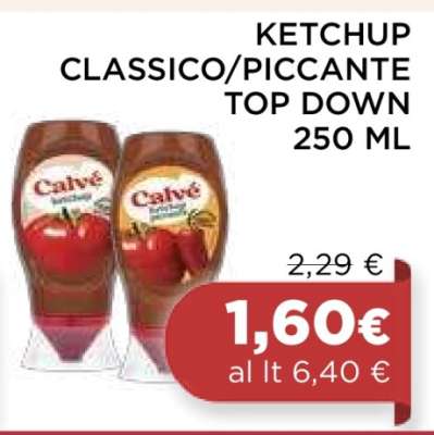 KETCHUP CLASSICO/PICCANTE TOP DOWN 250 ML